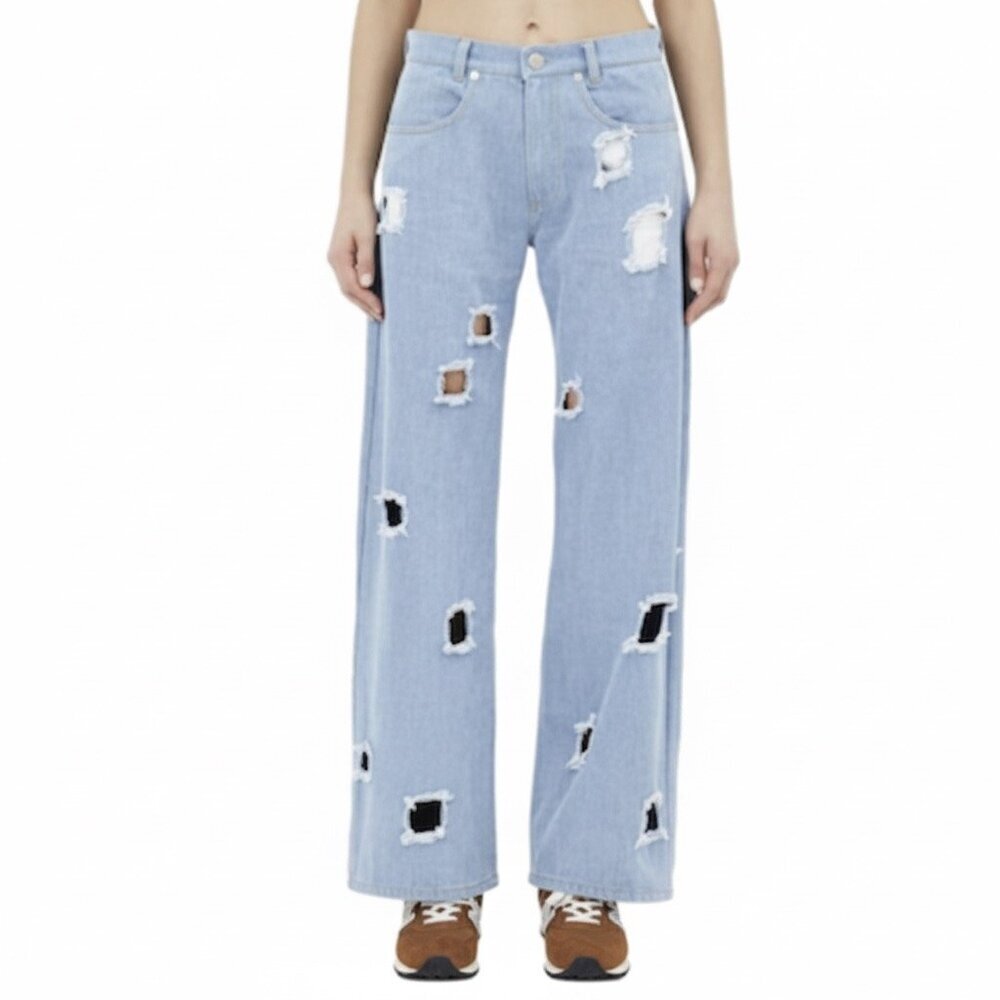 Rejina Pyo Distressed / Holes Wide Leg Mia Jeans - 6 🇰🇷